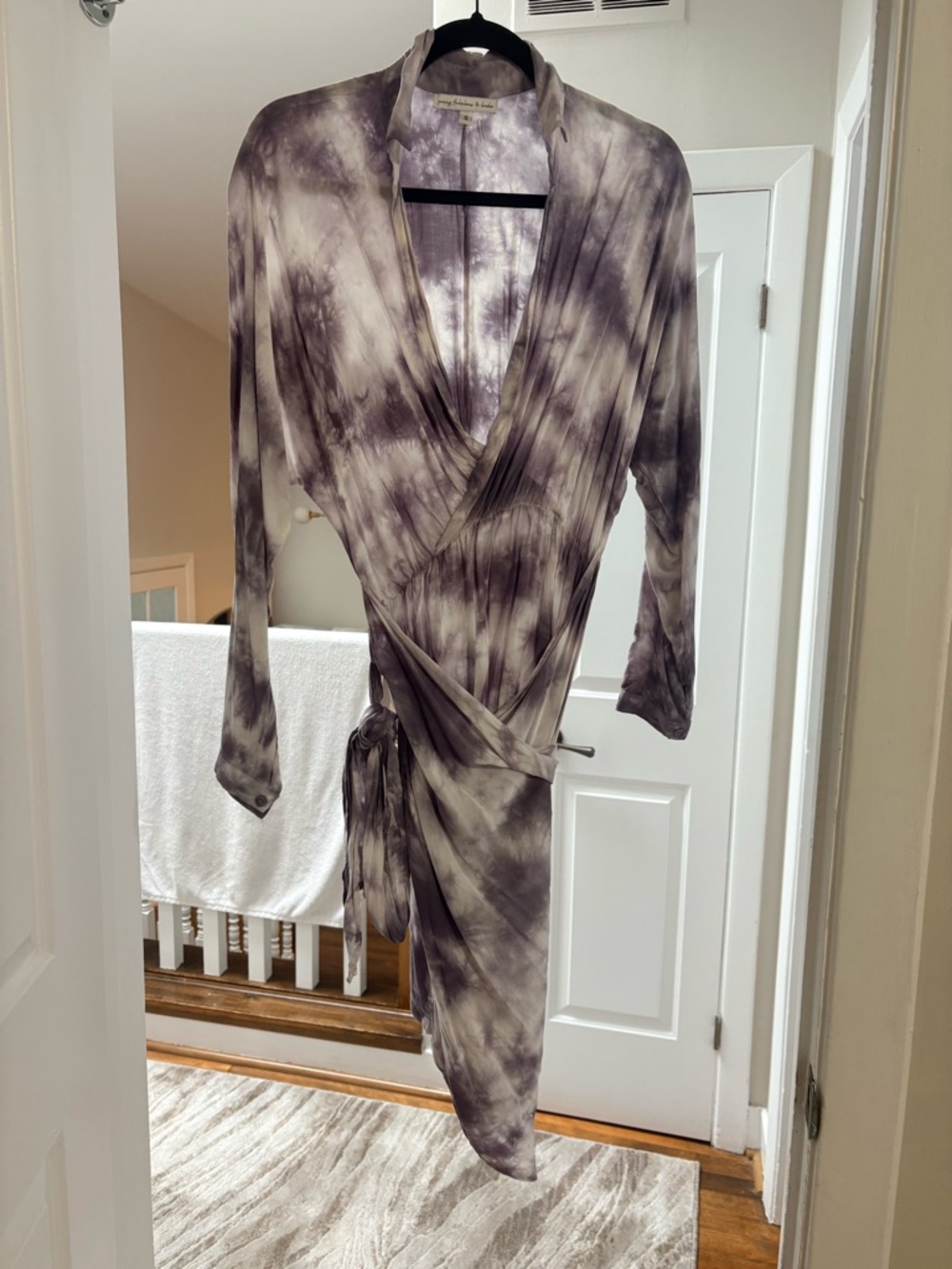 Young Fabulous & Broke Lavender and Cream Tie-Dye Top